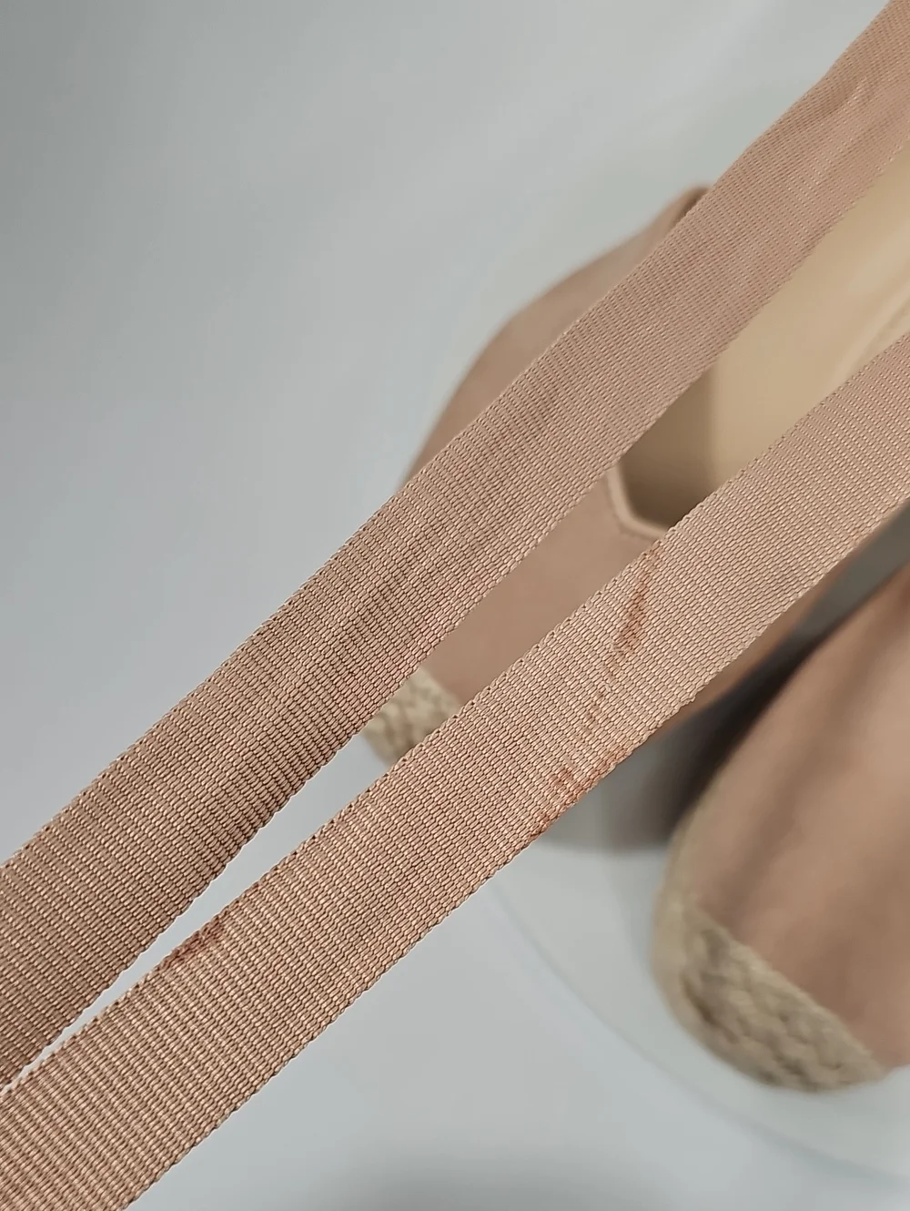 ON 34th Melindaa Espadrille Wedge Lace Up Sandals Nude Blush 10 NIB